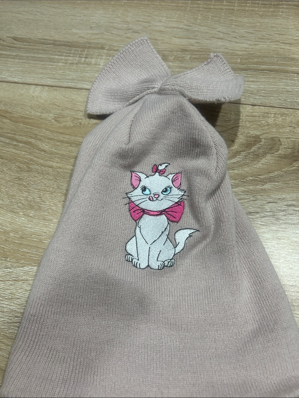 Aristocrats embroidered Pink Bow Hat - Soft Knit